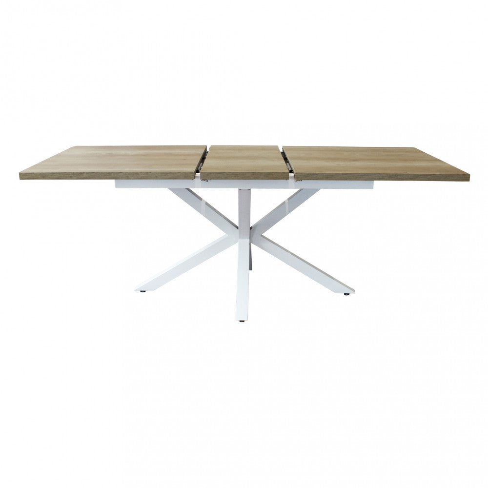 Tavolo allungabile garfield naturale con venature struttura bianca 160/200 x 90