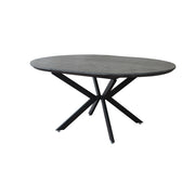 Tavolo rotondo allungabile garry antracite effetto legno 120/160 x 120