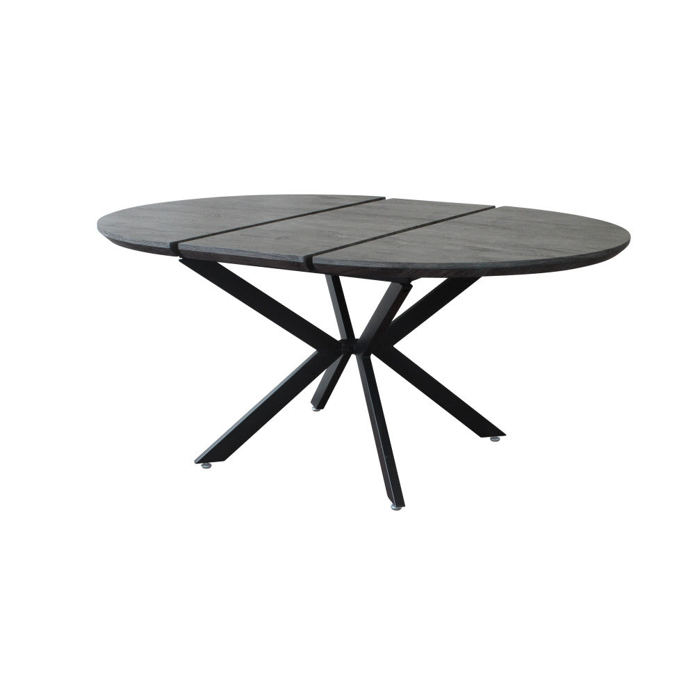 Tavolo rotondo allungabile garry antracite effetto legno 120/160 x 120