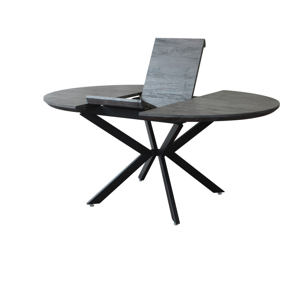 Tavolo rotondo allungabile garry antracite effetto legno 120/160 x 120