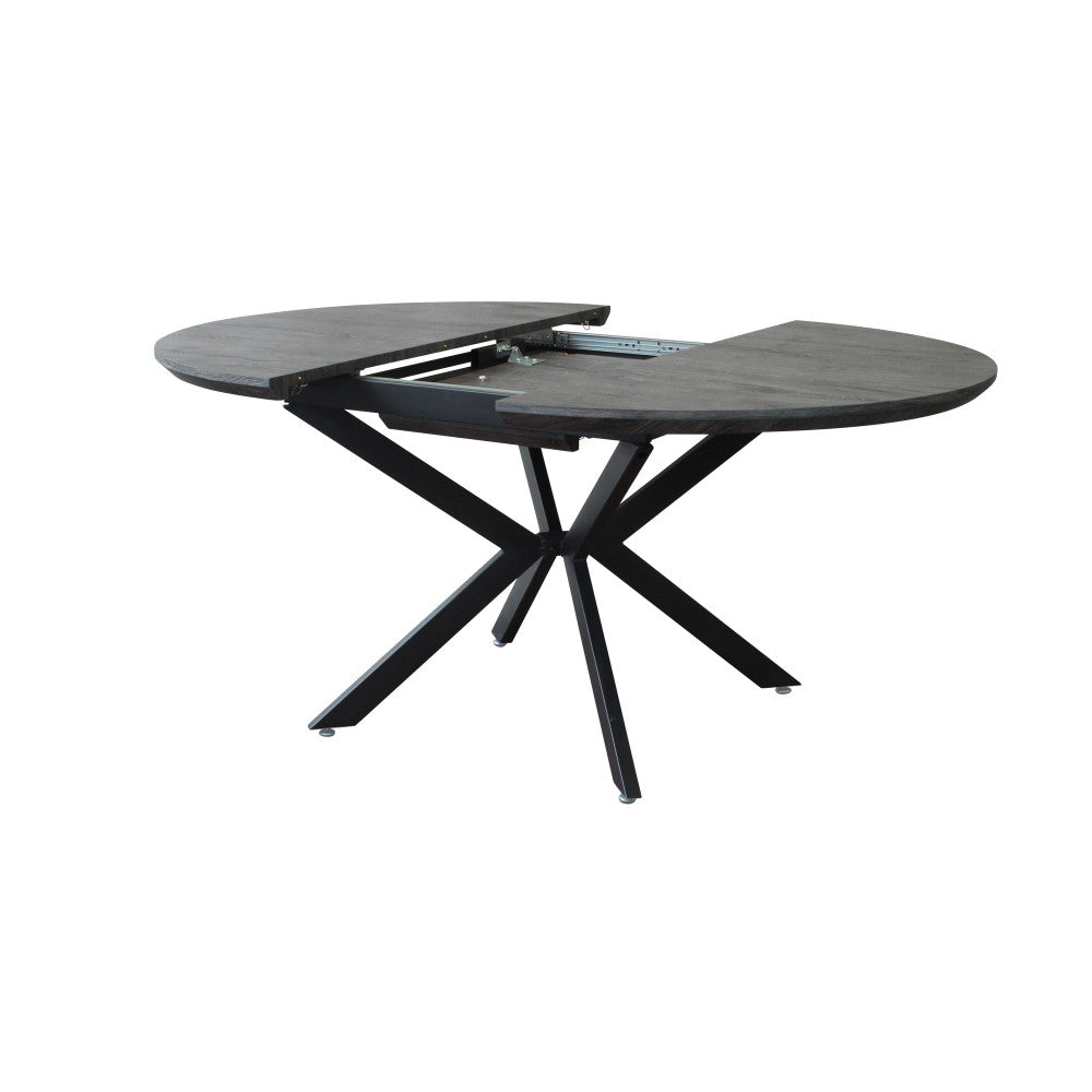 Tavolo rotondo allungabile garry antracite effetto legno 120/160 x 120