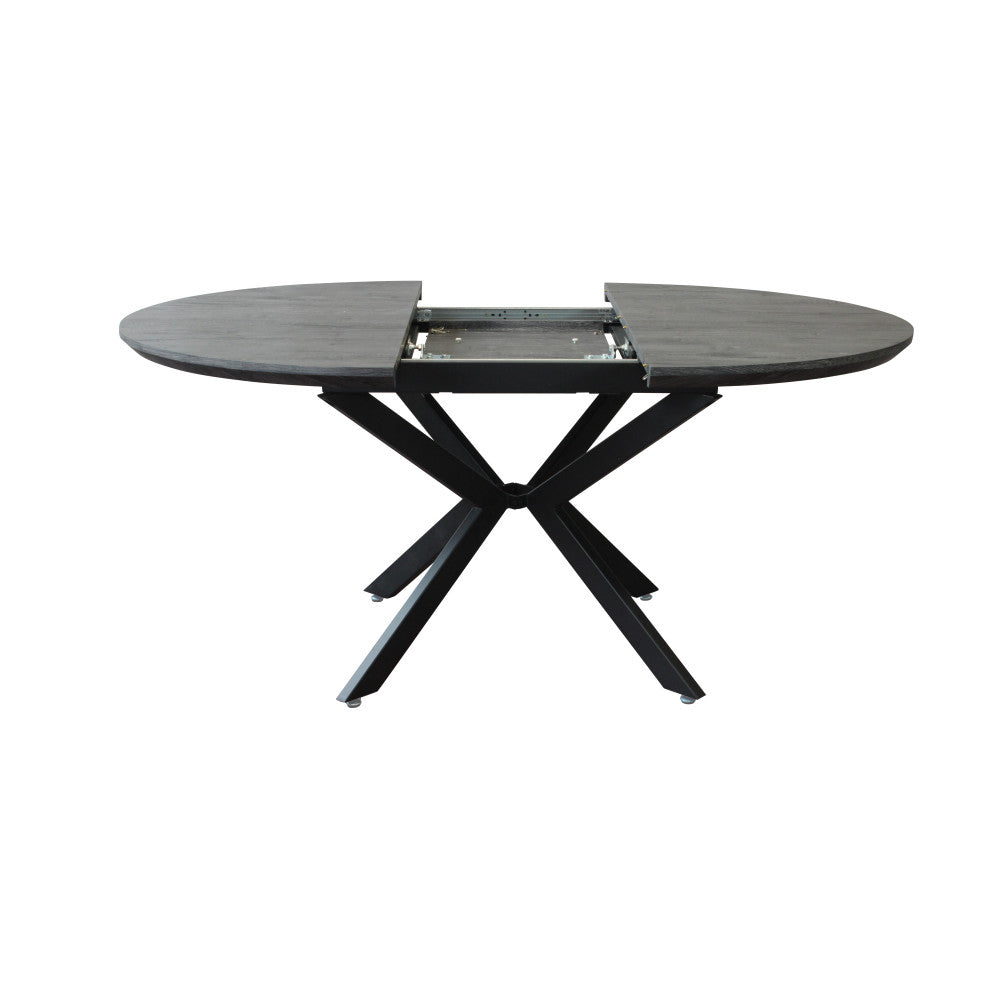 Tavolo rotondo allungabile garry antracite effetto legno 120/160 x 120