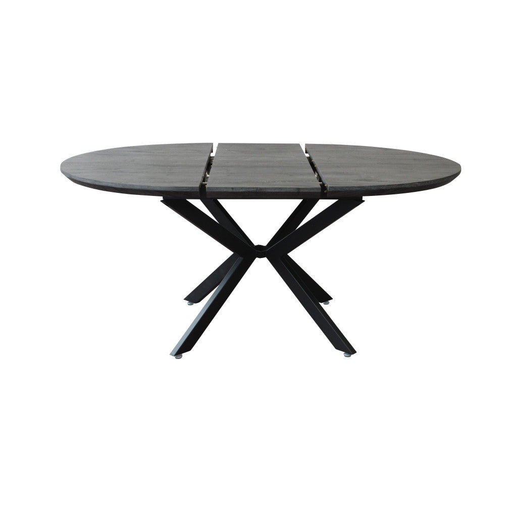 Tavolo rotondo allungabile garry antracite effetto legno 120/160 x 120