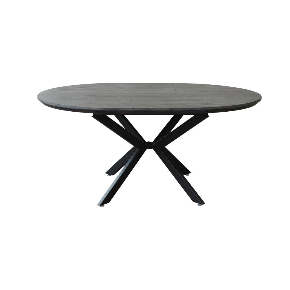 Tavolo rotondo allungabile garry antracite effetto legno 120/160 x 120