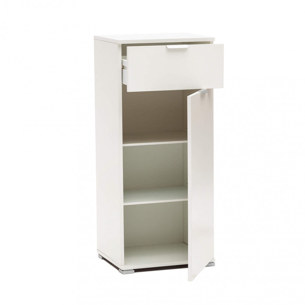 Mobiletto con 1 anta e 1 cassetto bianca