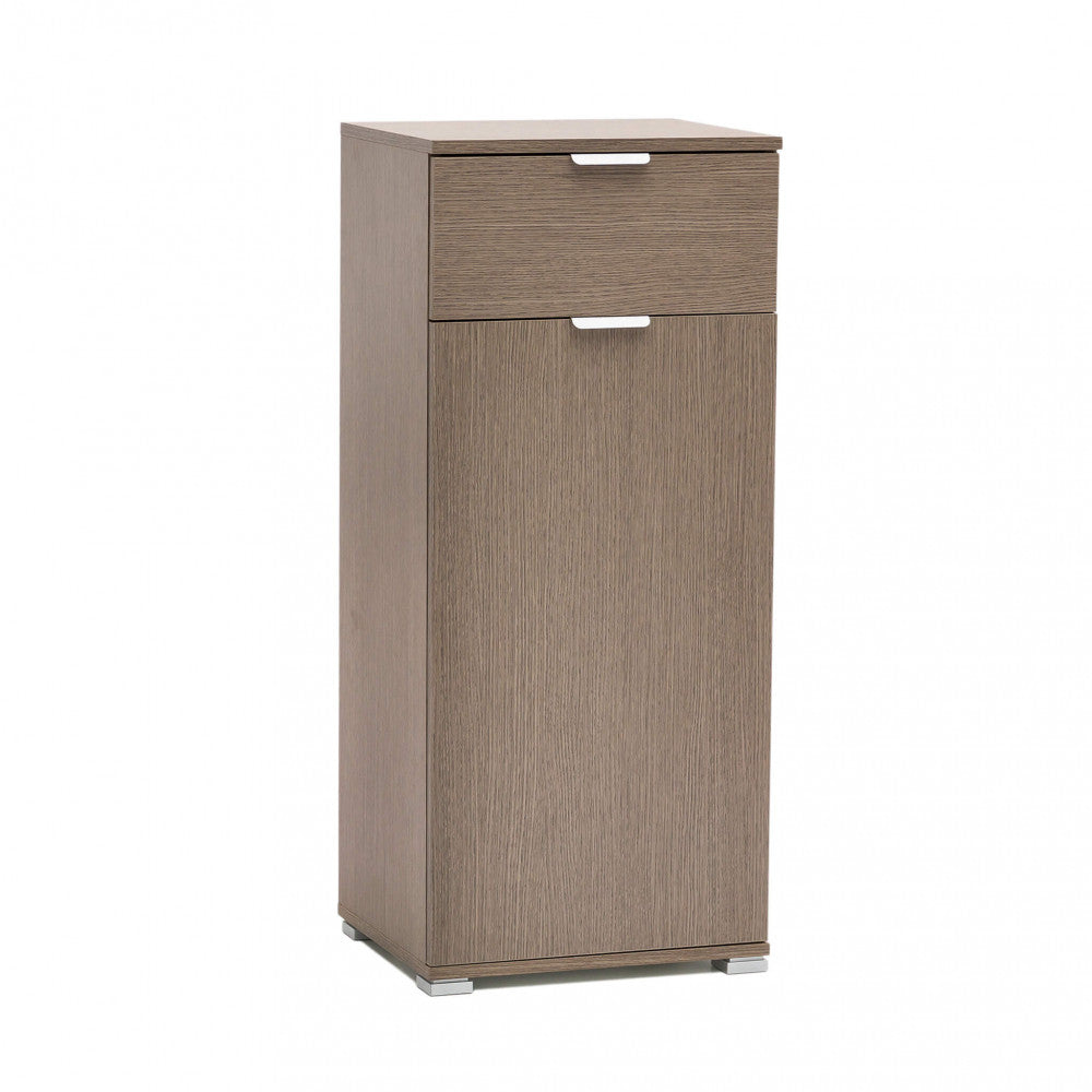 Mobiletto con 1 anta e 1 cassetto rovere grigio