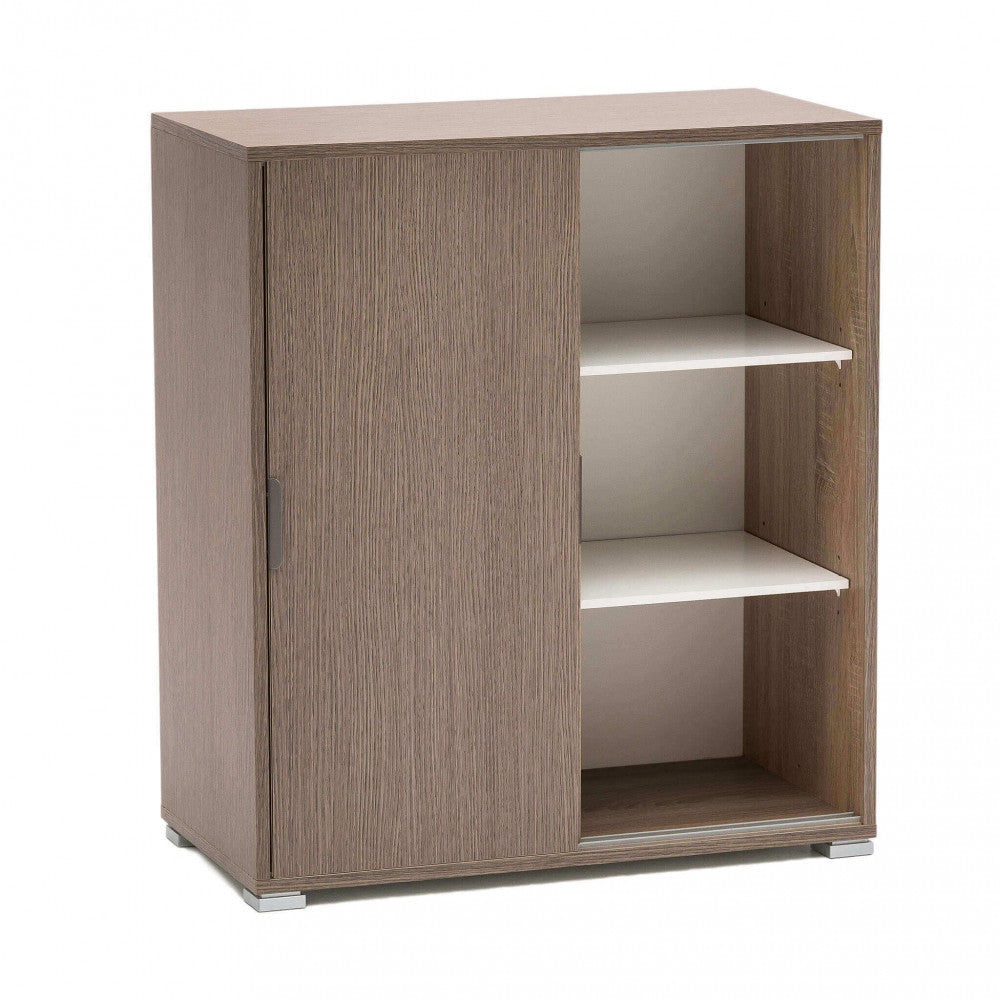 Mobiletto 2 ante scorrevoli rovere grigio