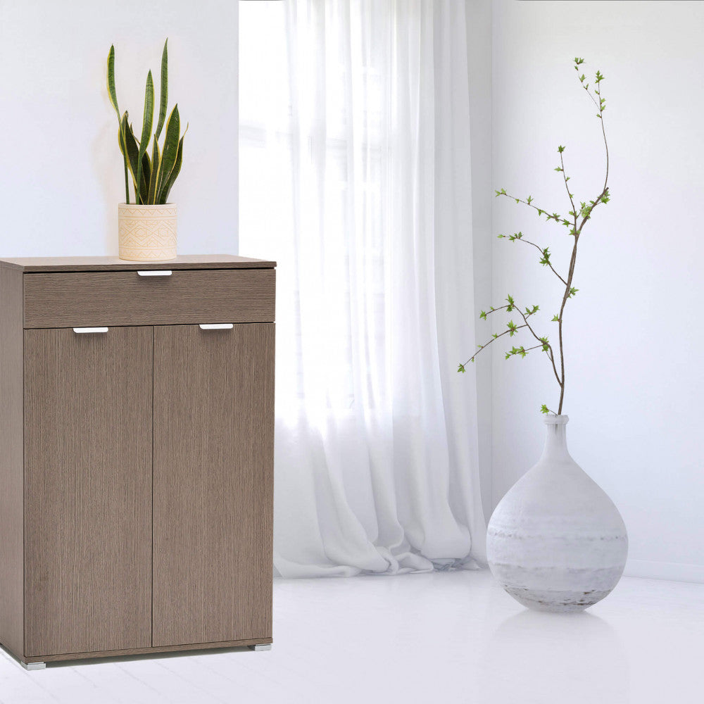 Mobiletto con 2 anta e 1 cassetto rovere grigio