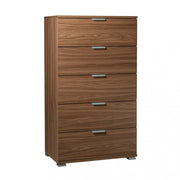 Cassettiera 5 cassetti tinta noce