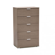 Cassettiera 5 cassetti rovere grigio