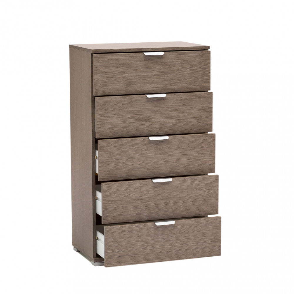 Cassettiera 5 cassetti rovere grigio