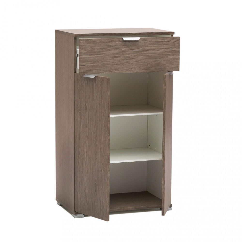Mobiletto con 2 anta e 1 cassetto rovere grigio