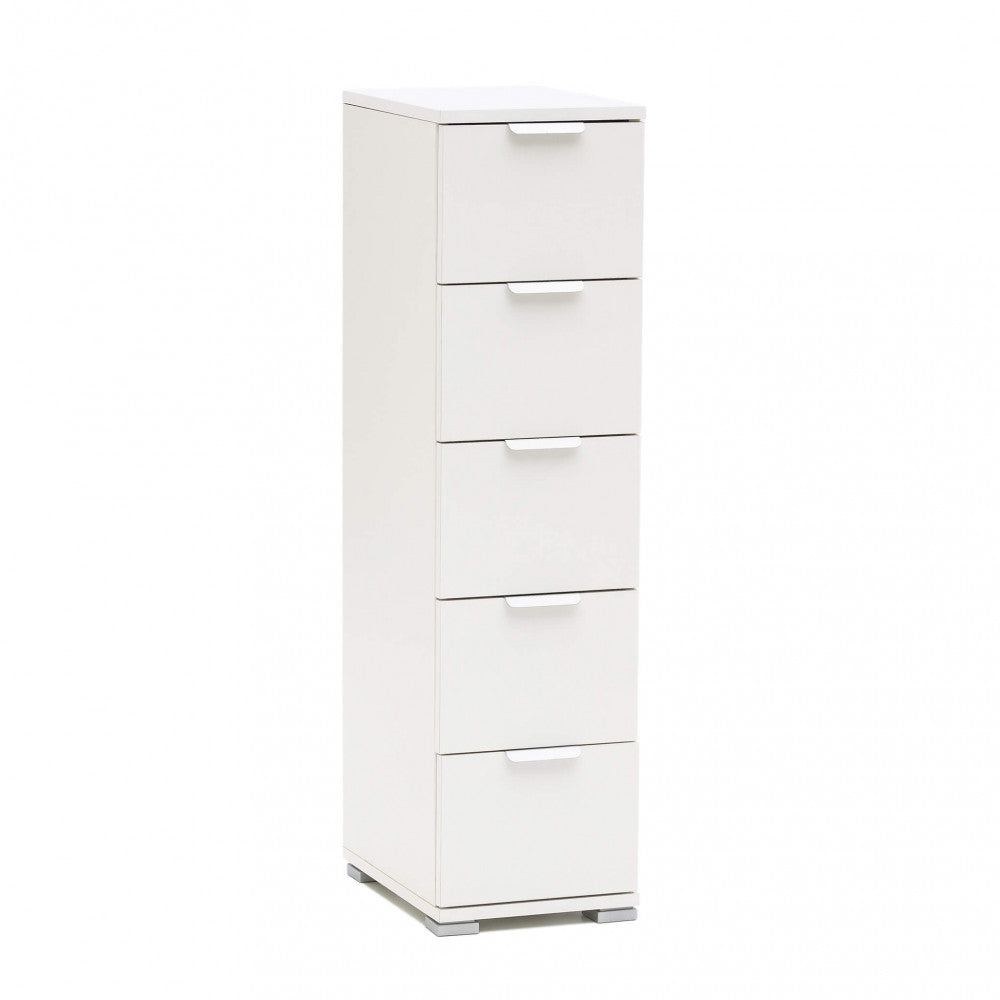 Cassettiera 5 cassetti bianca