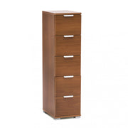 Cassettiera 5 cassetti tinta noce