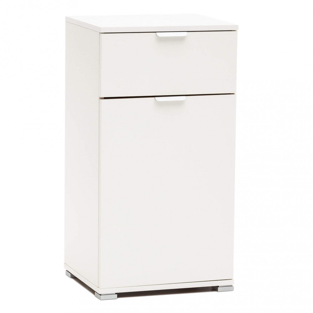 Mobiletto con 1 anta e 1 cassetto bianca