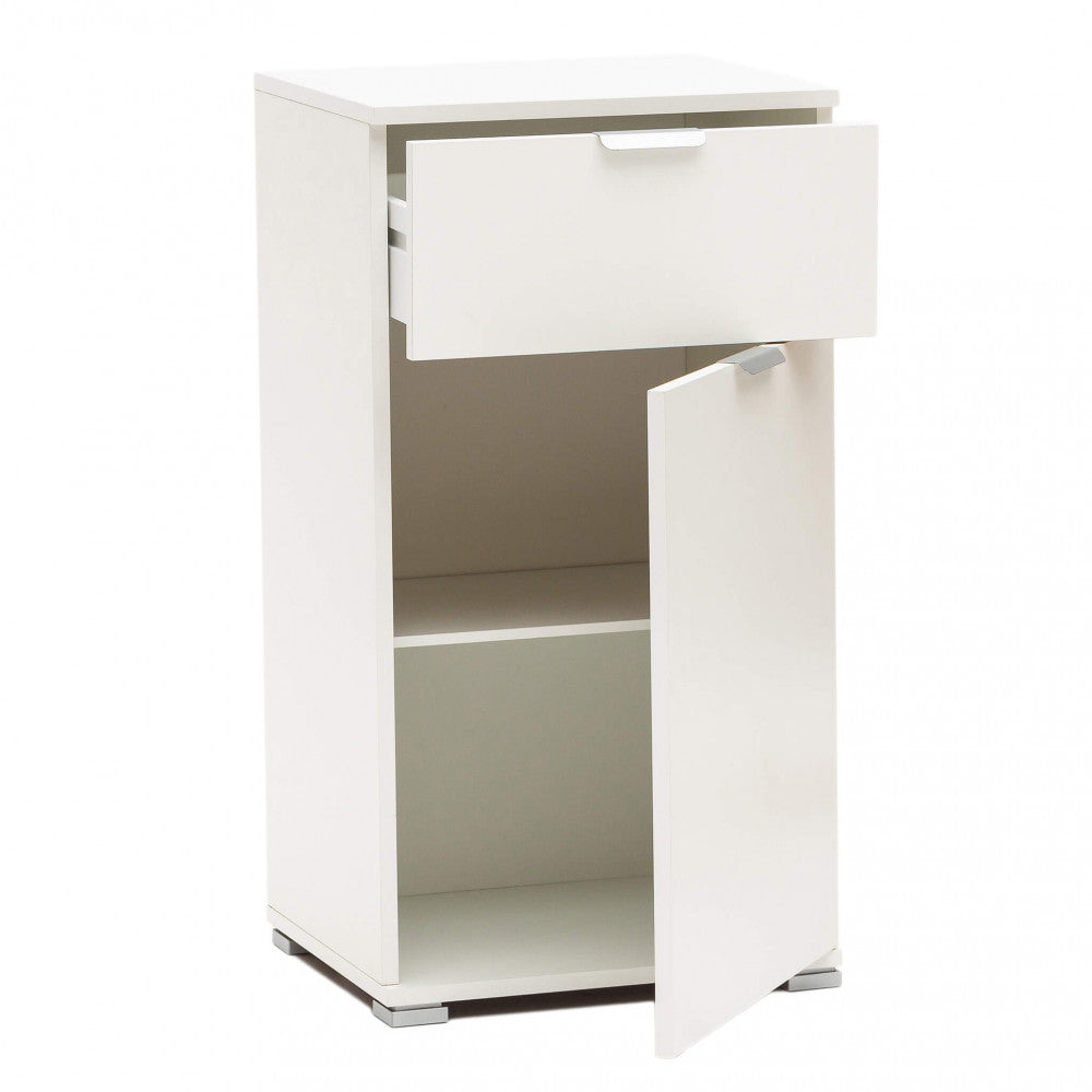Mobiletto con 1 anta e 1 cassetto bianca
