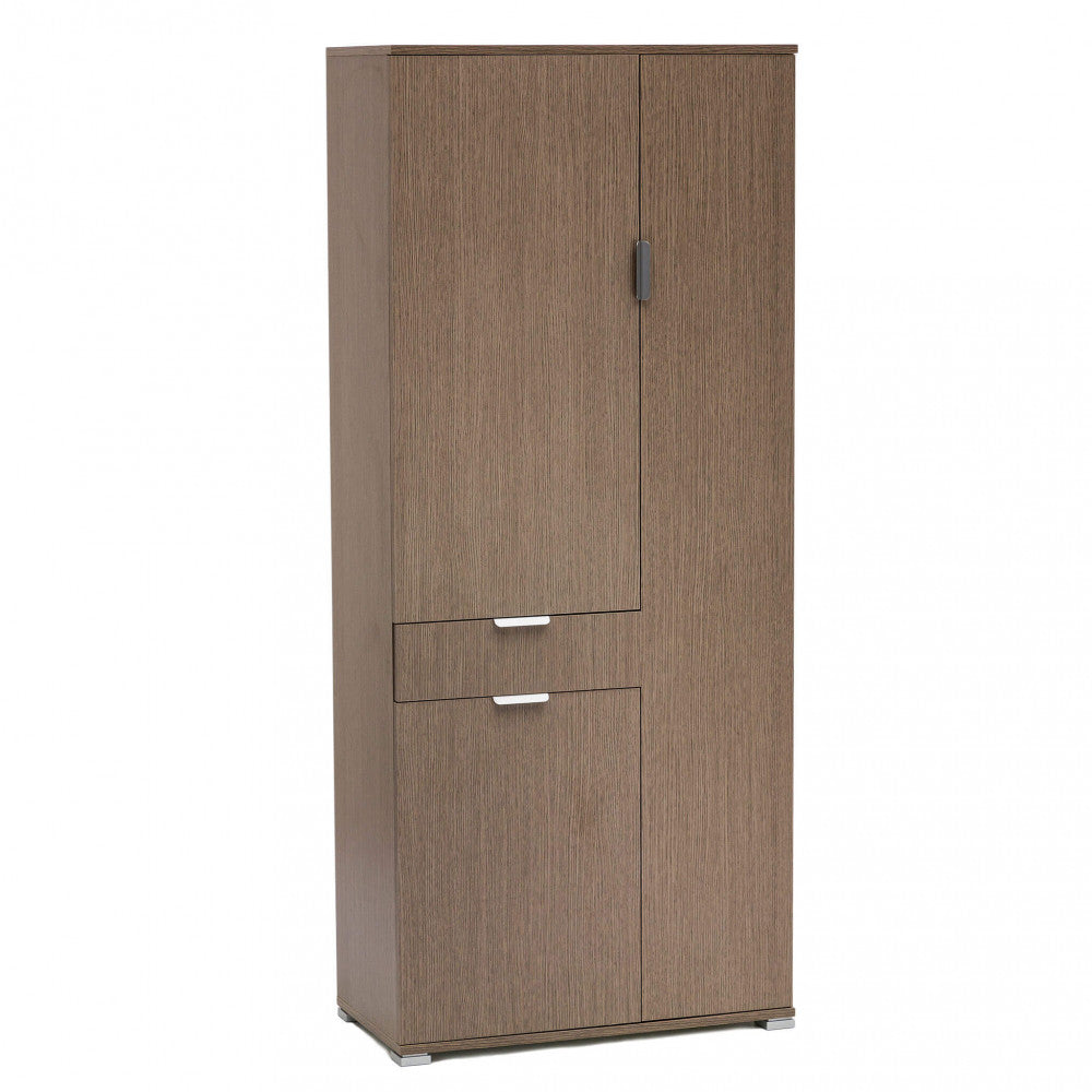 Armadio con 3 ante e 1 cassetto rovere grigio