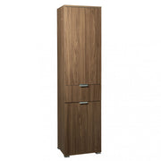 Wardrobe with 2 doors and 1 drawer in walnut color