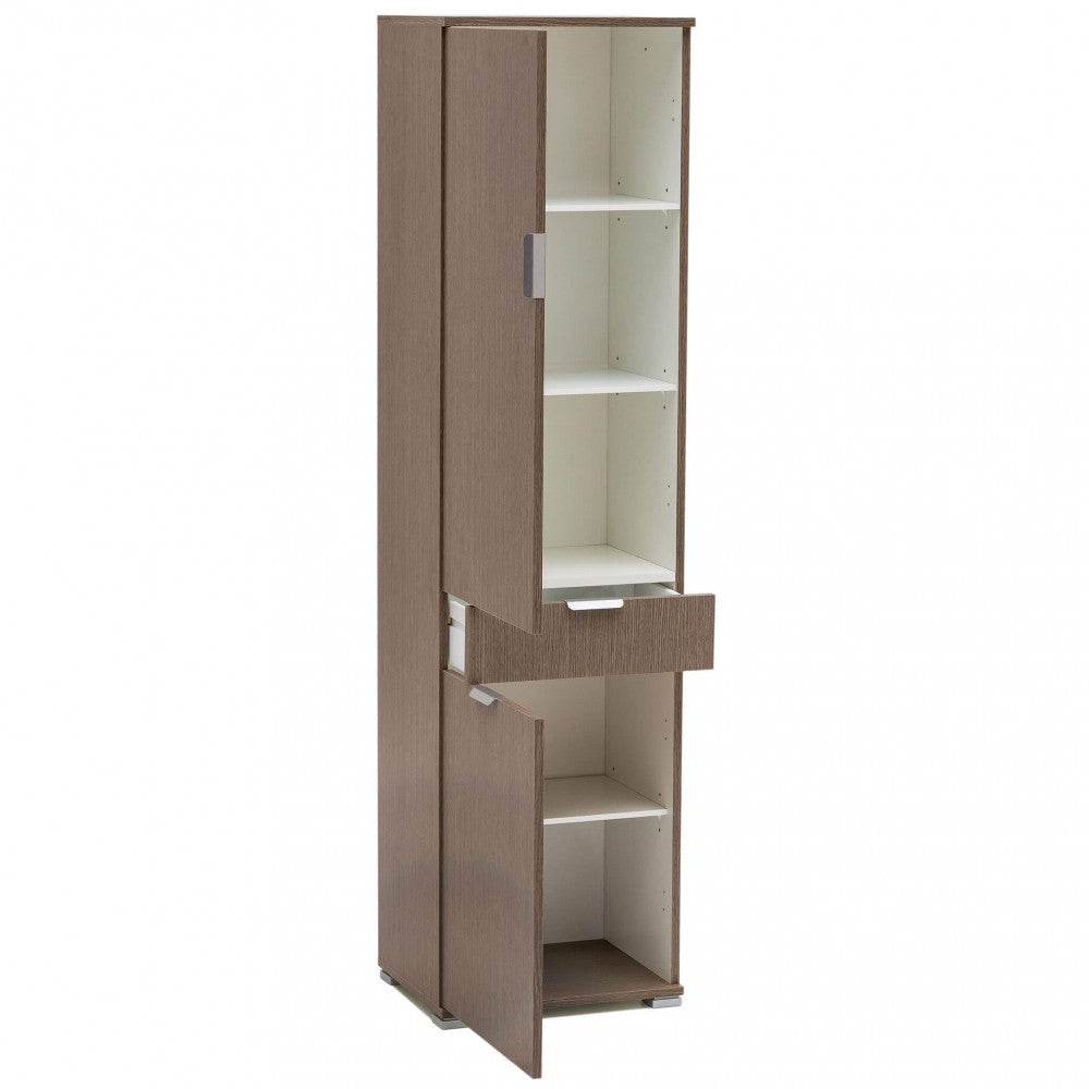 Armadio con 2 ante e 1 cassetto rovere grigio