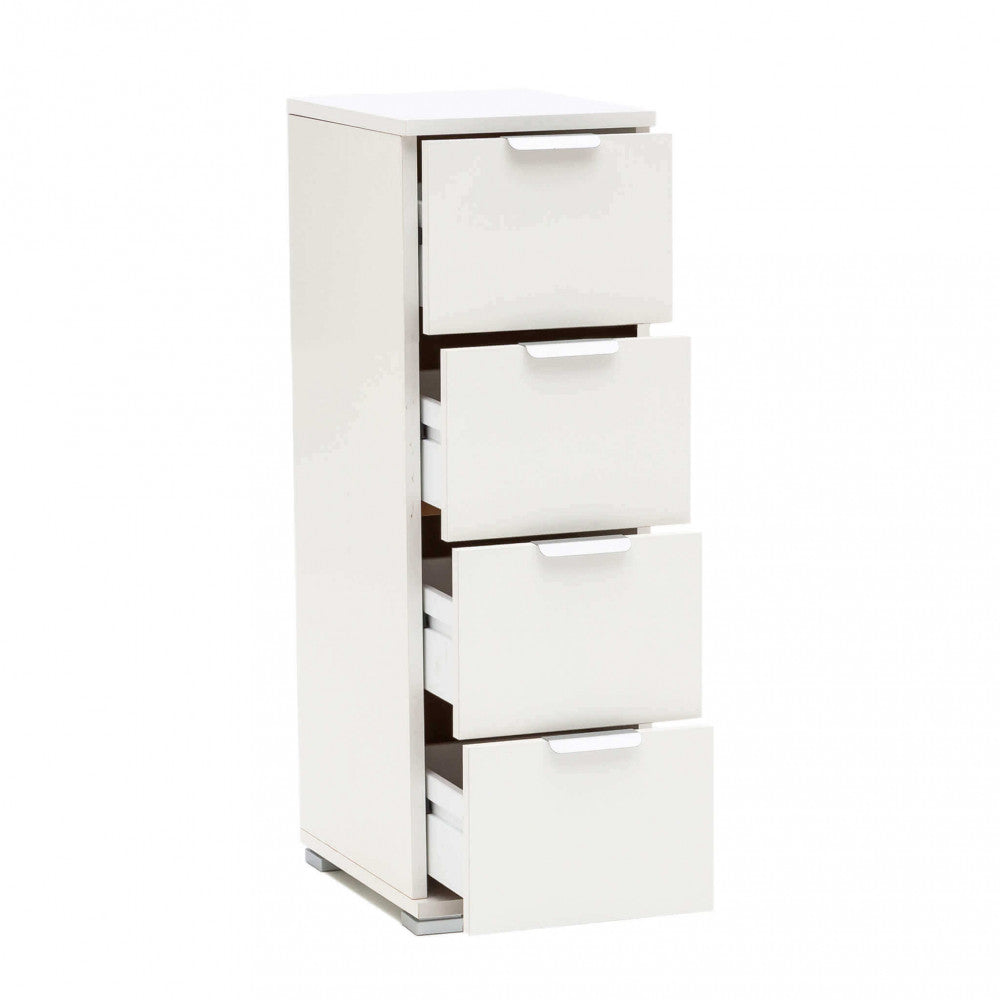 Cassettiera 4 cassetti bianca