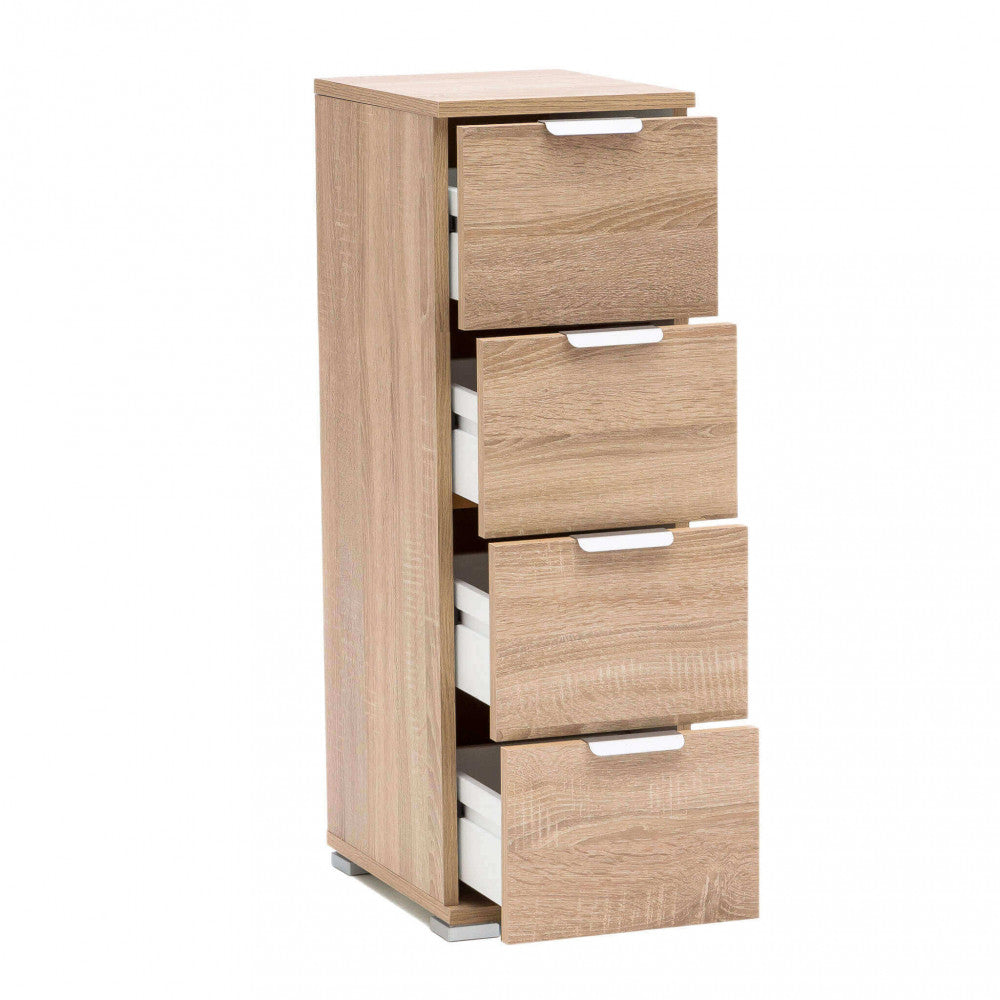 Cassettiera 4 cassetti naturale