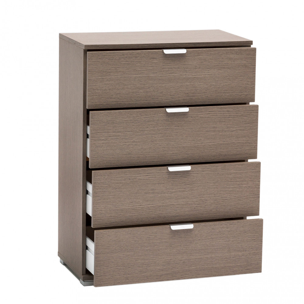 Cassettiera 4 cassetti rovere grigio