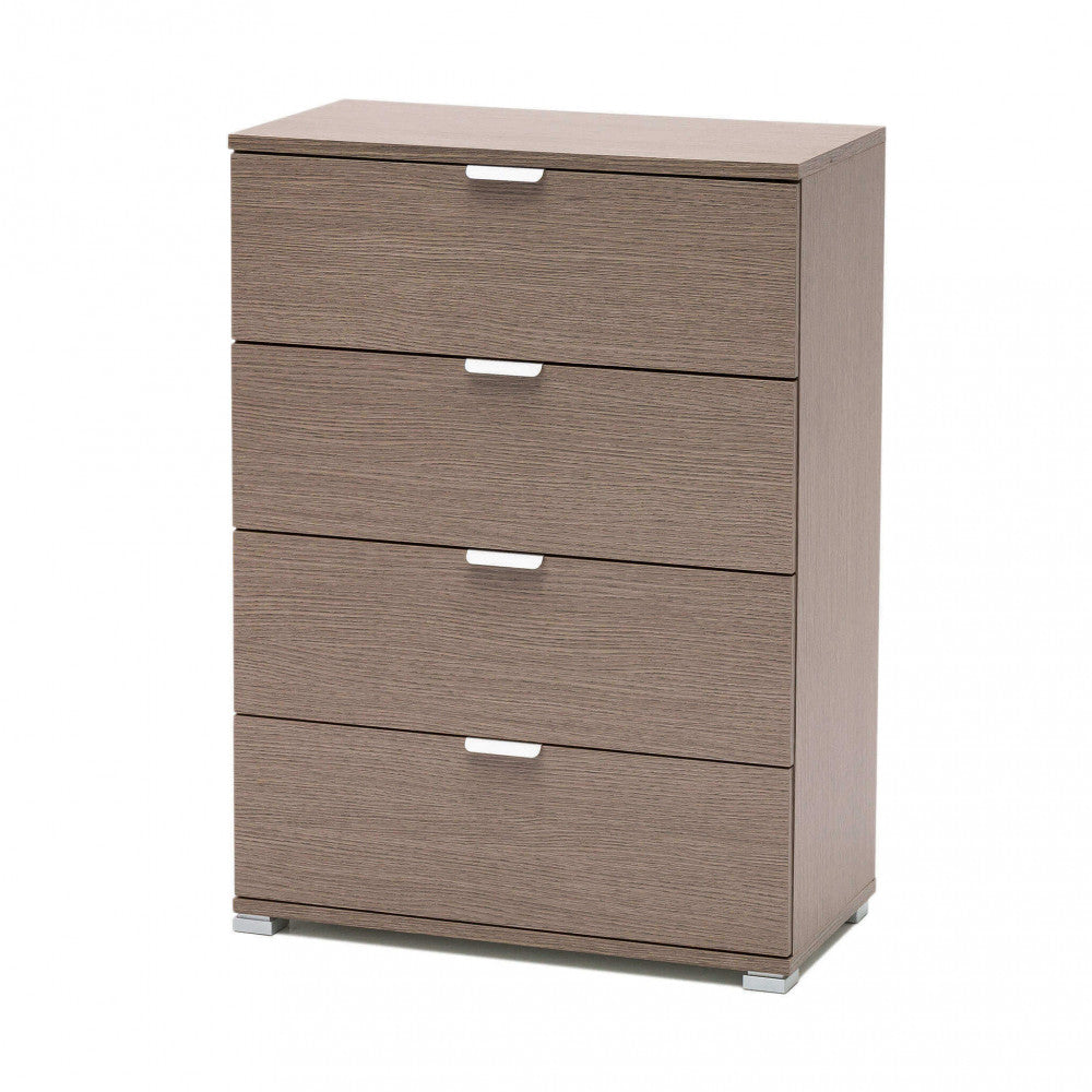 Cassettiera 4 cassetti rovere grigio