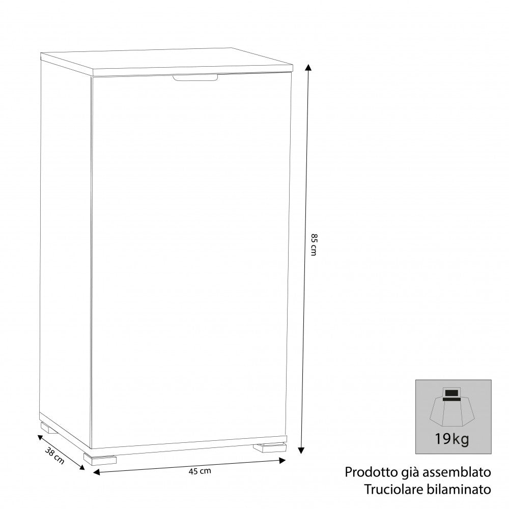White 1-door cabinet