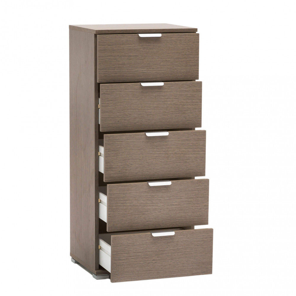 Mobiletto 5 cassetti rovere grigio