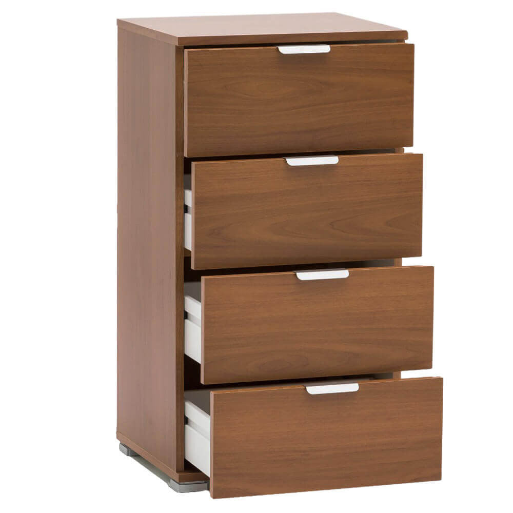 Mobiletto 4 cassetti tinta noce