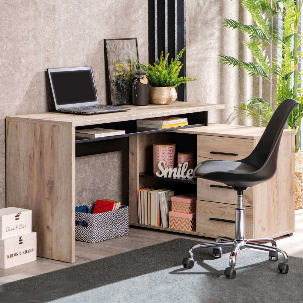 11008173 computer desk arhimed rovere artigiano e nero