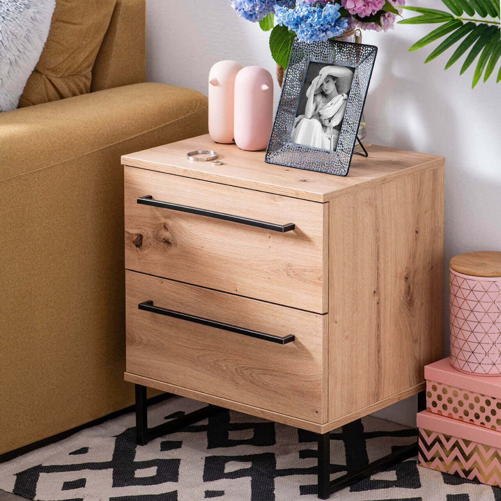 11008249 Sardinian artisan oak bedside table