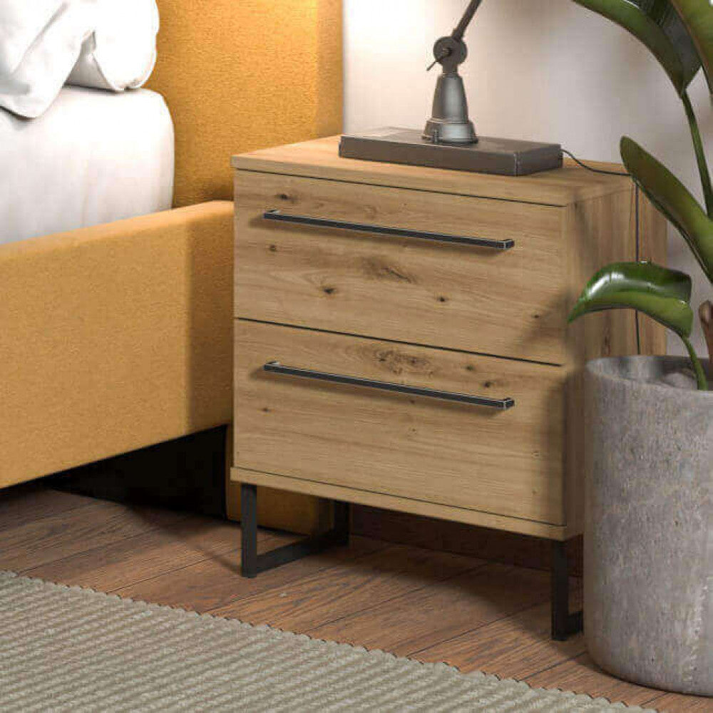 11008249 Sardinian artisan oak bedside table