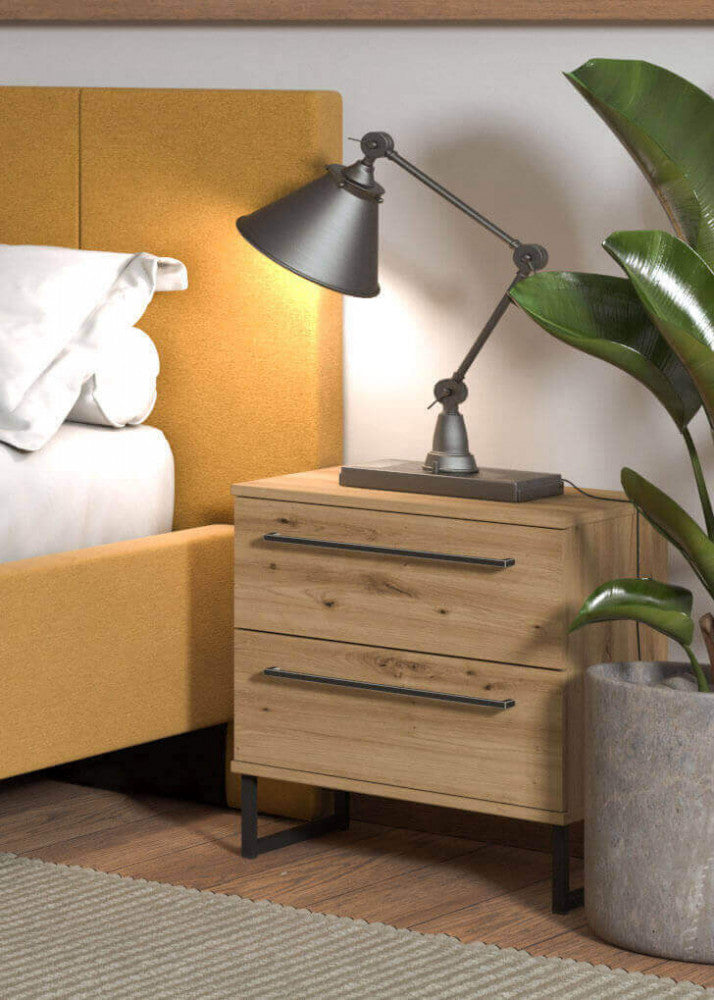 11008249 Sardinian artisan oak bedside table
