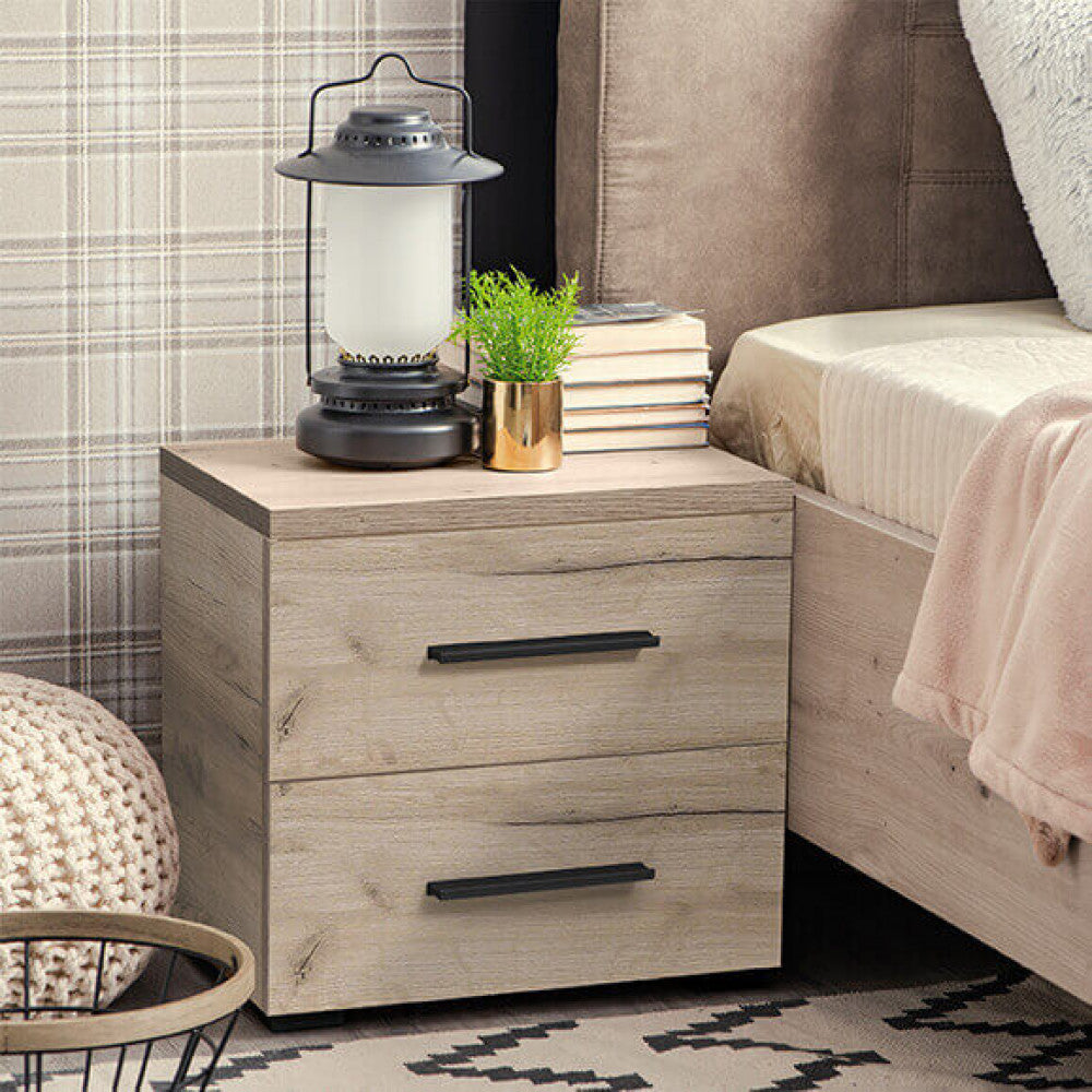 11008350 grey oak dado bedside table