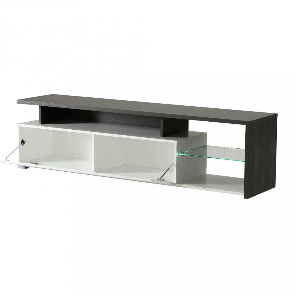 11008822 portatv arctic bianco, legno nero e bianco gloss