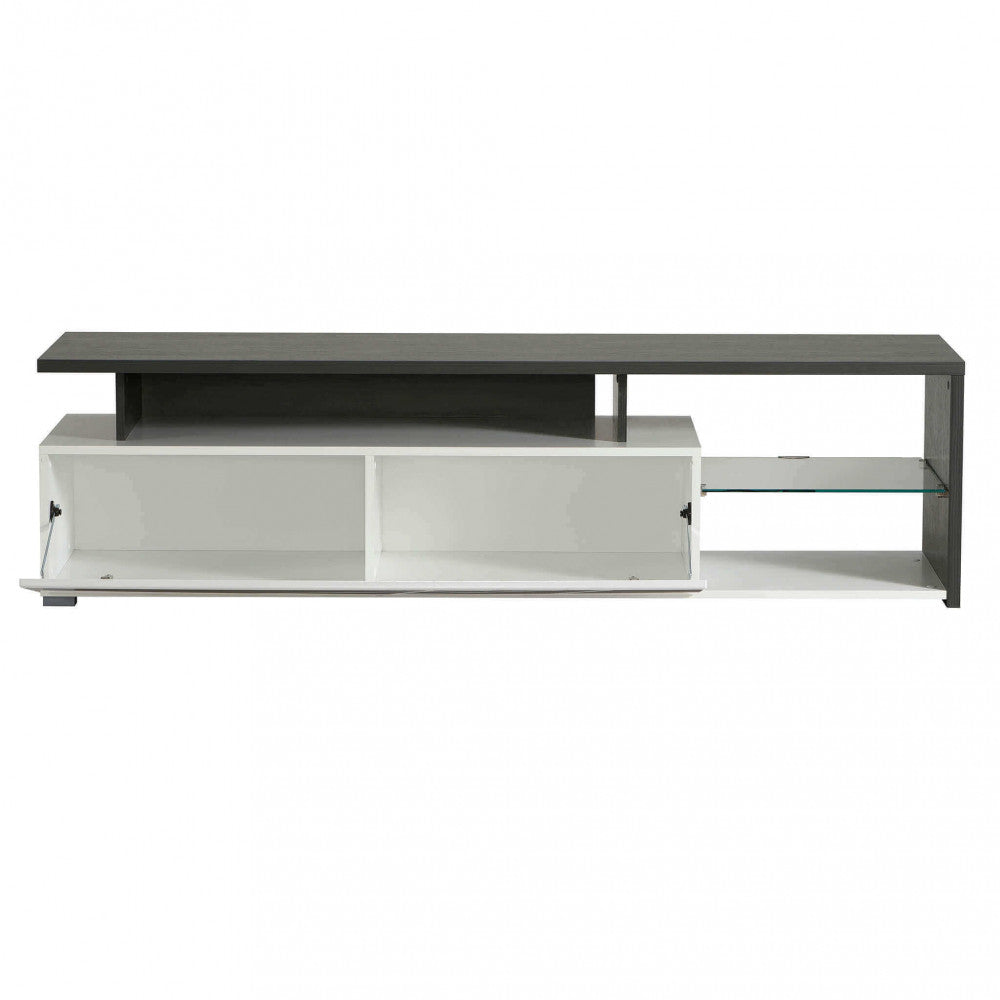 11008822 portatv arctic bianco, legno nero e bianco gloss