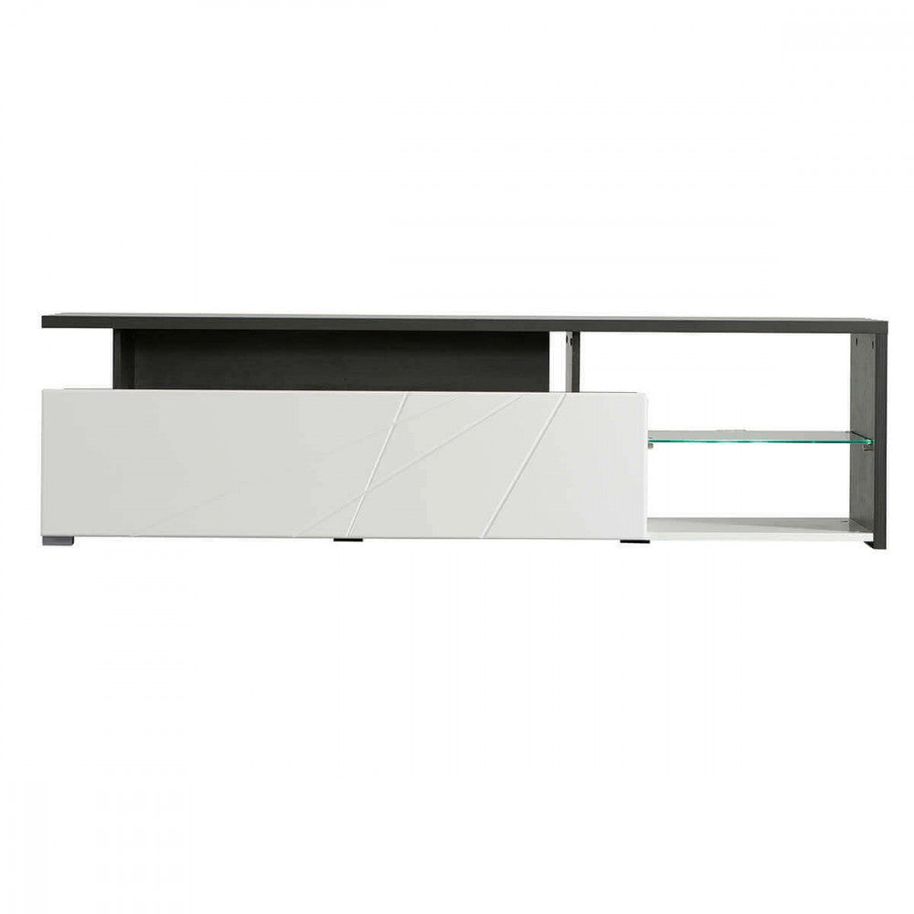 11008822 portatv arctic bianco, legno nero e bianco gloss