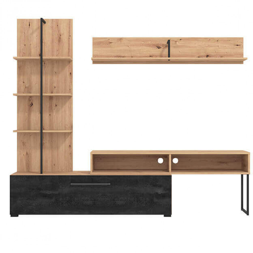 11011202 soggiorno evora rovere artigiano e carbon