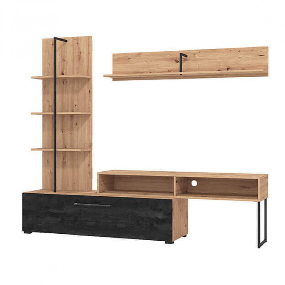 11011202 soggiorno evora rovere artigiano e carbon