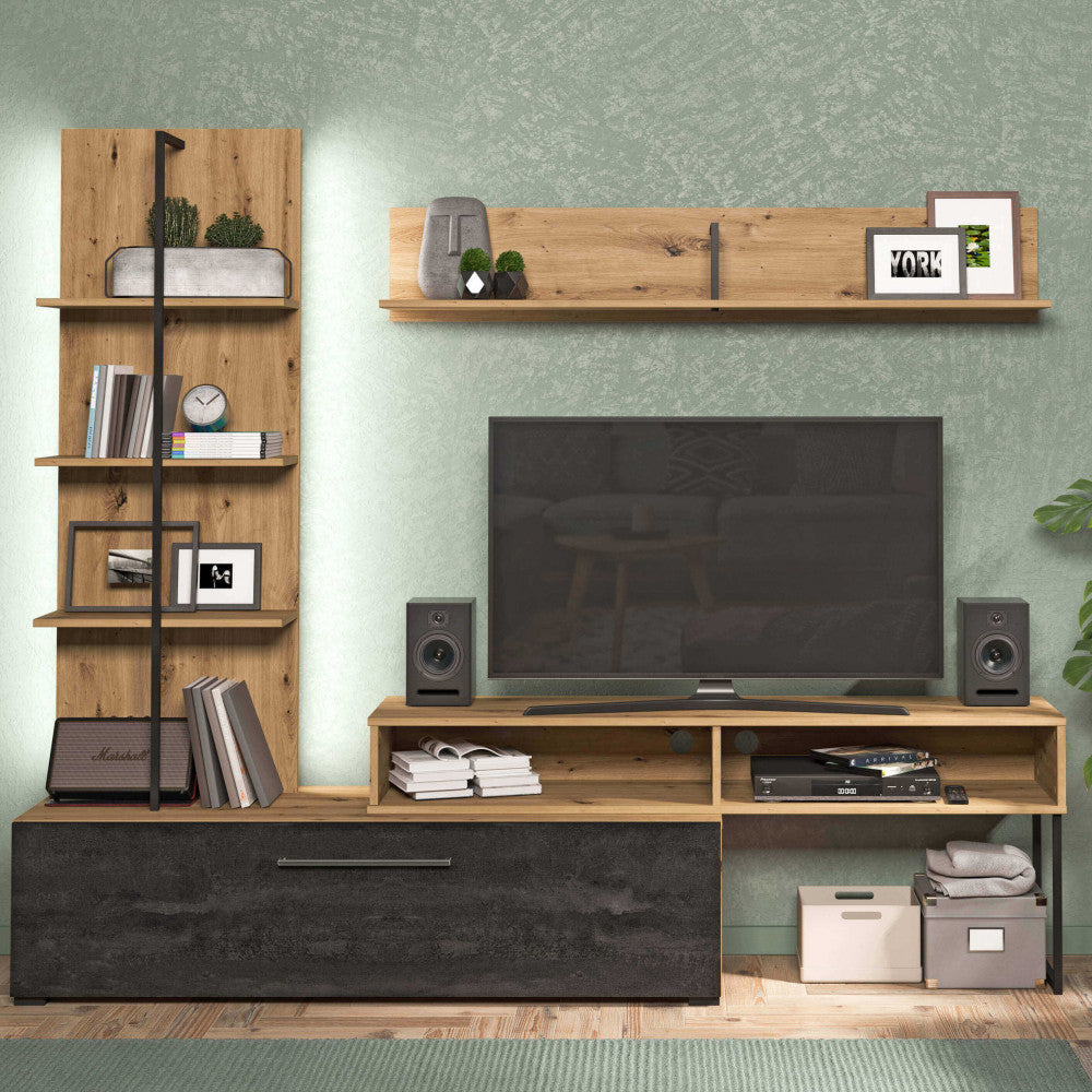 11011202 soggiorno evora rovere artigiano e carbon