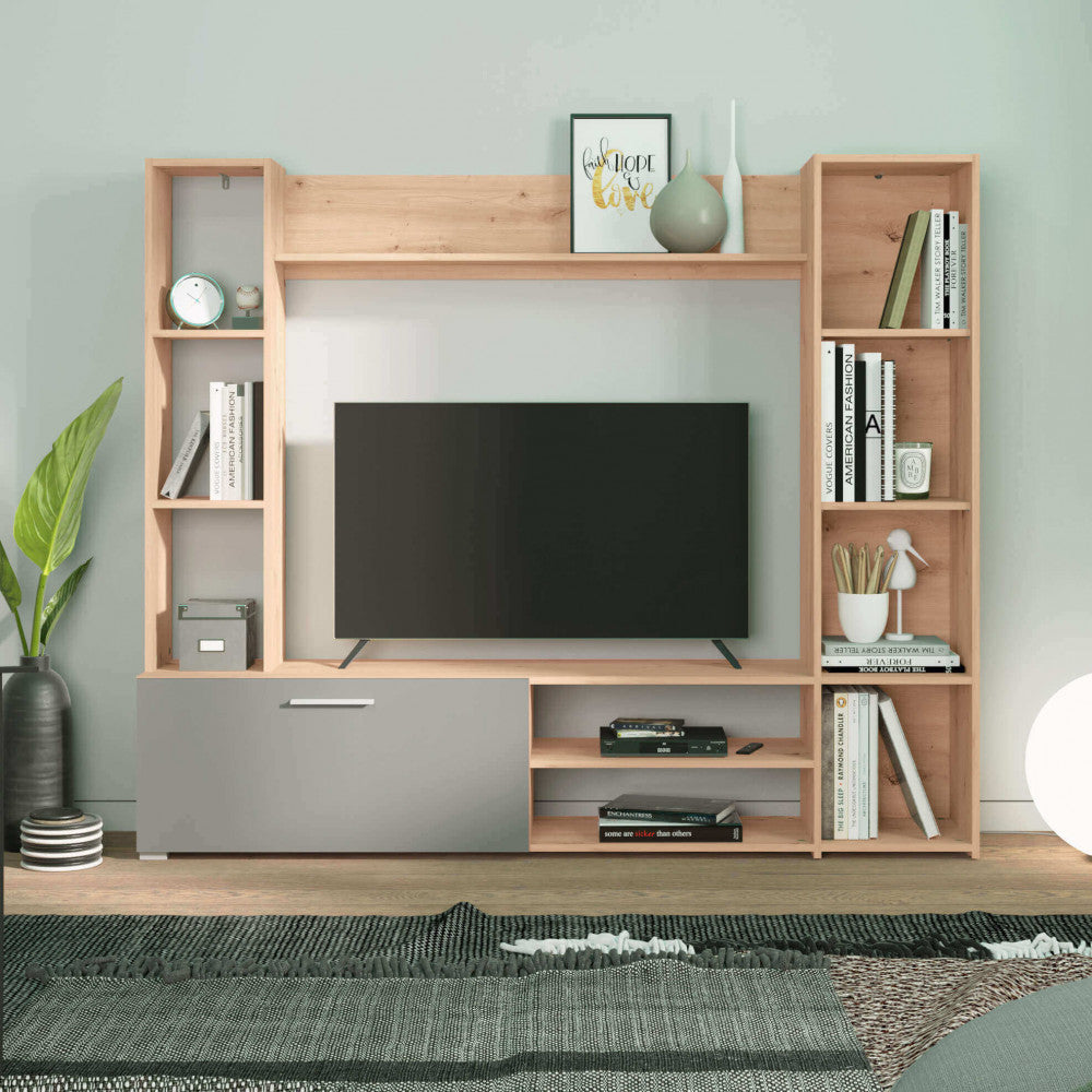 11011456 soggiornos mataro rovere artigiano e grigio grafite