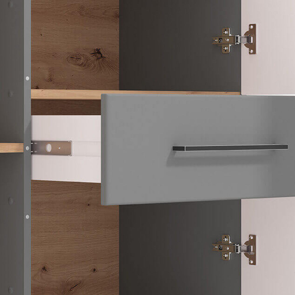 11011465 vetrina lisabon rovere artigiano e grigio grafite