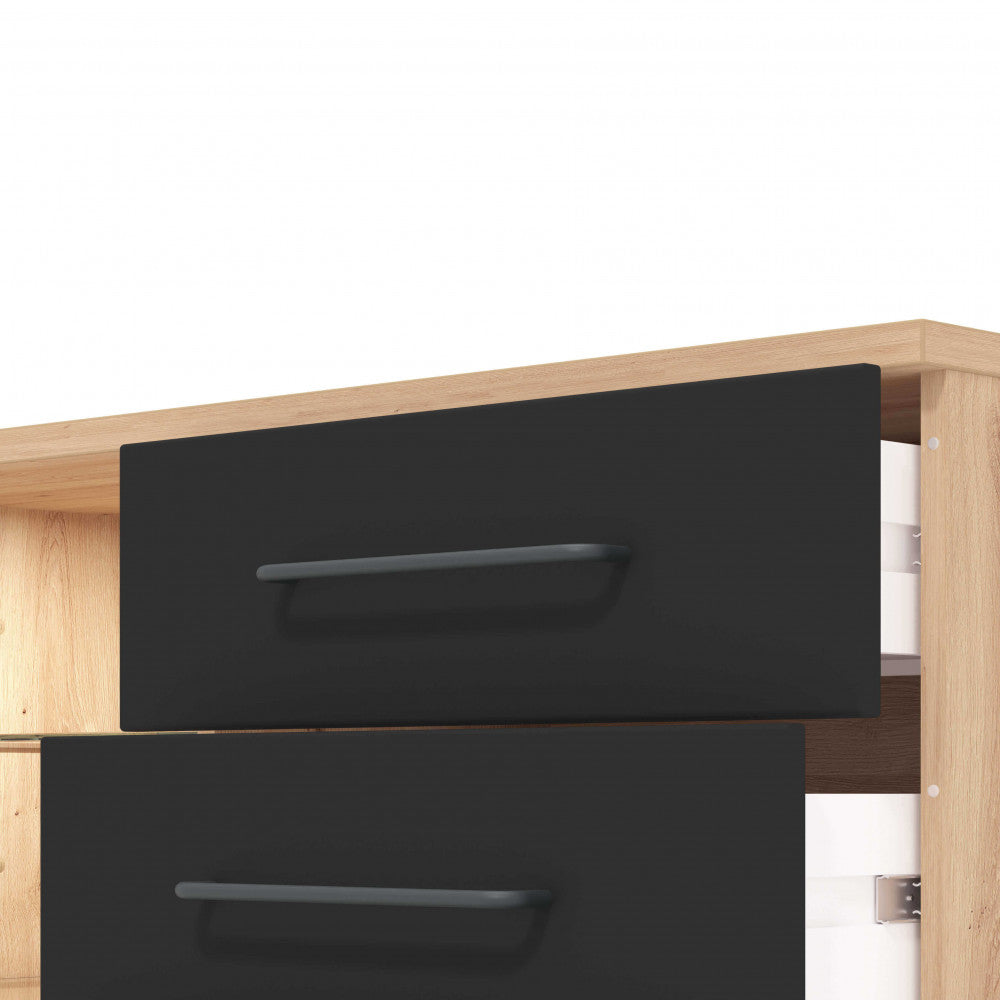 11011519 Lusitania TV shelf in artisan oak and black