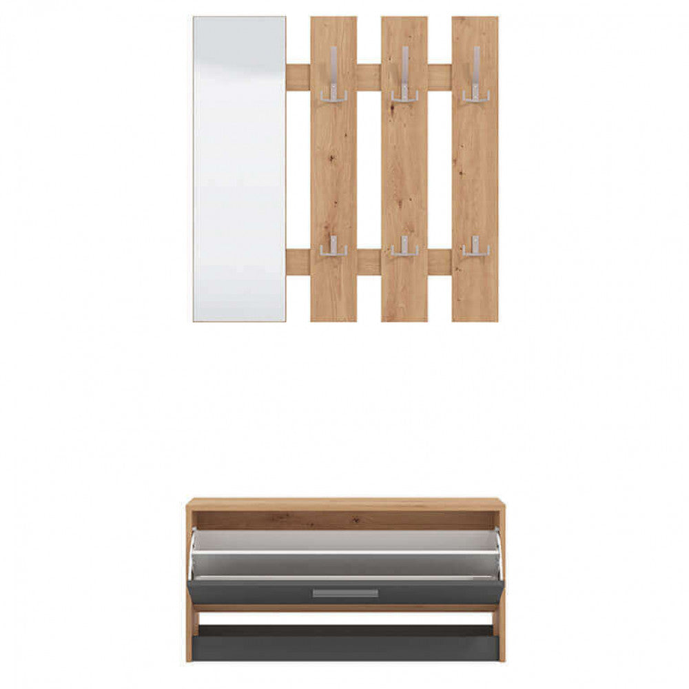 11011705 Rimini entrance in artisan oak and graphite grey