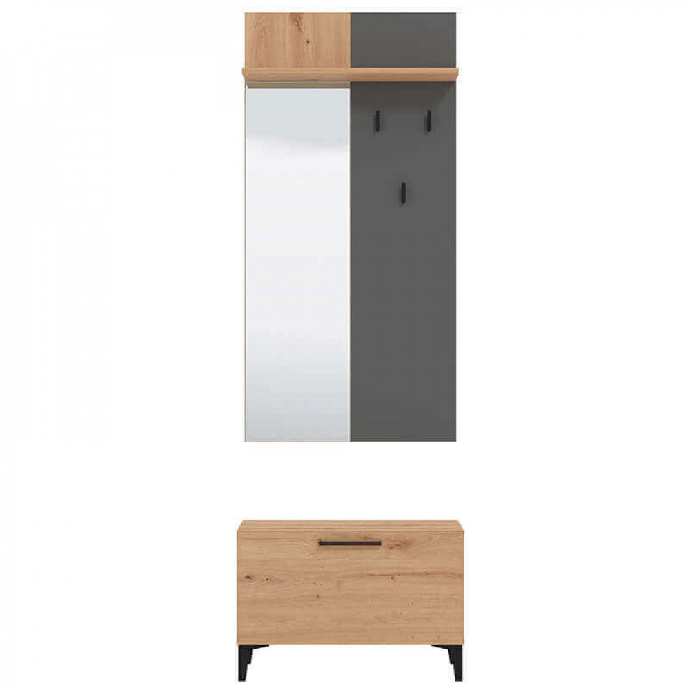 11011706 Terni entrance in artisan oak and graphite grey