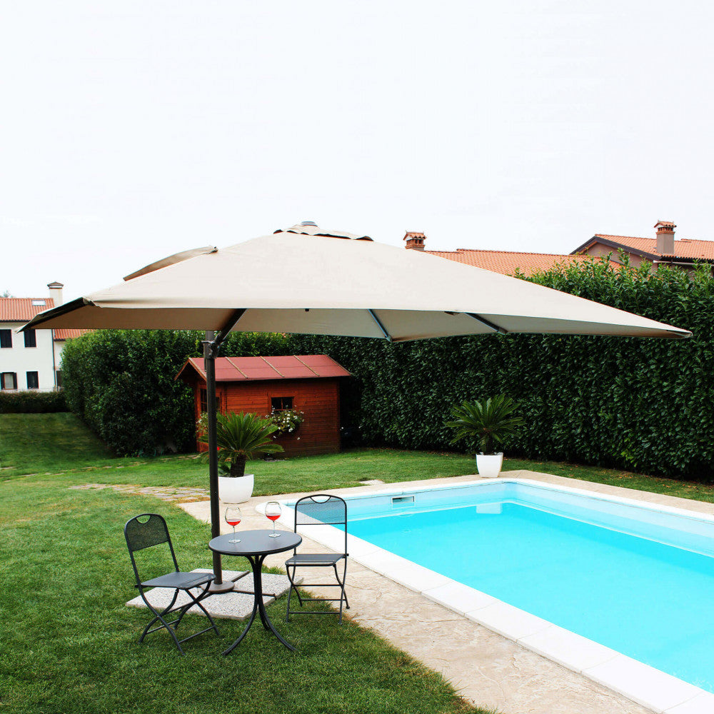 Ombrellone mercurio 3 x 4 p/l palo nero telo beige