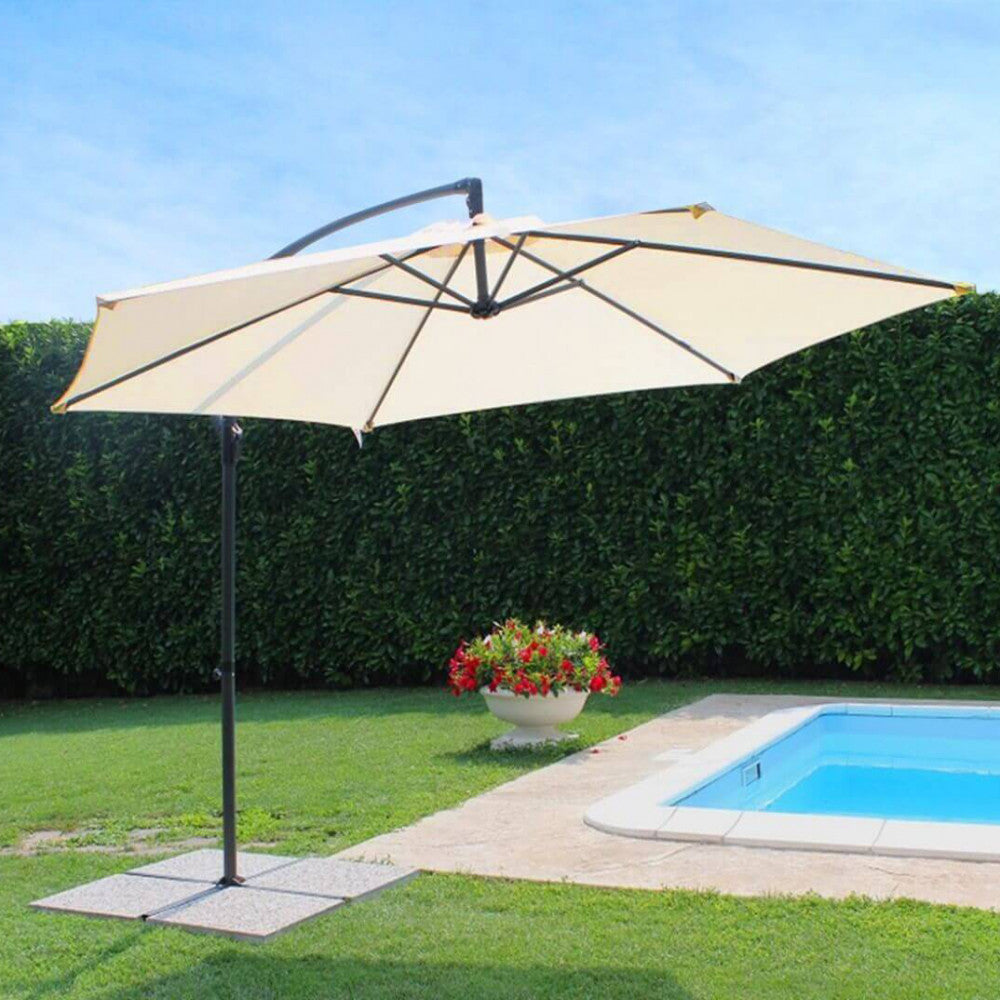 Ombrellone eris p/l ø 3 palo nero telo beige