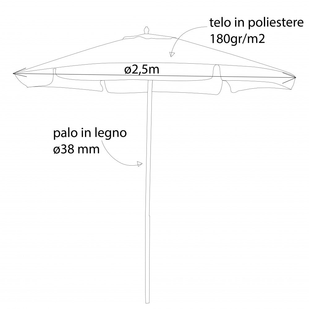 Ombrellone fantasy p/c ø 2,5