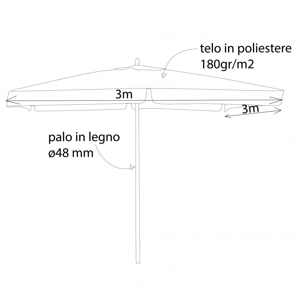 Ombrellone fantasy p/c 3 x 3